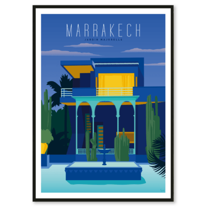 affiche marrakech, jardin majorelle