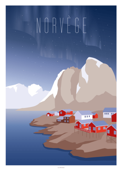 affiche les fjords norvégiens