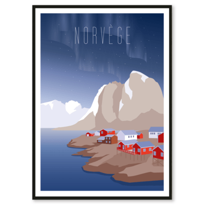 affiche les fjords norvégiens